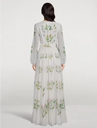 Silk Georgette Gown In Floral Print
