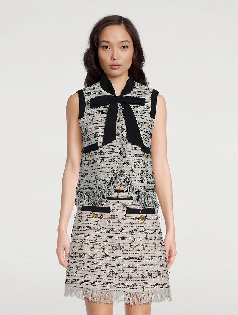 Fringe Tweed Vest