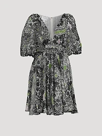 Silk Georgette Mini Dress Floral Print