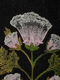 Floral-Embroidered Tweed Bouclé Coat