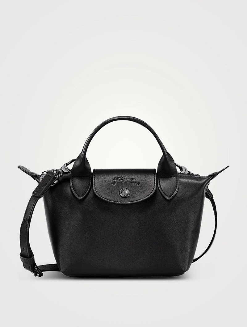 XS Le Pliage Xtra Leather Top Handle Bag