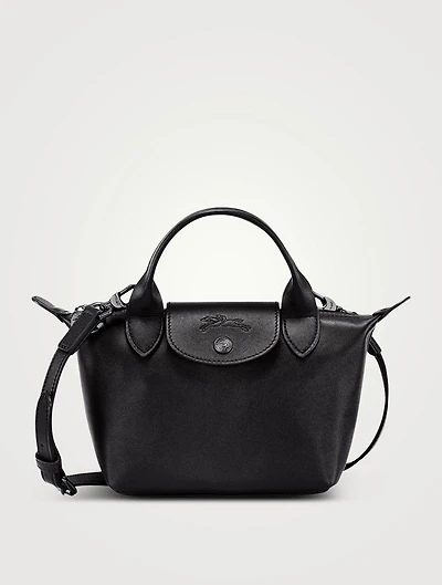XS Le Pliage Xtra Leather Top Handle Bag