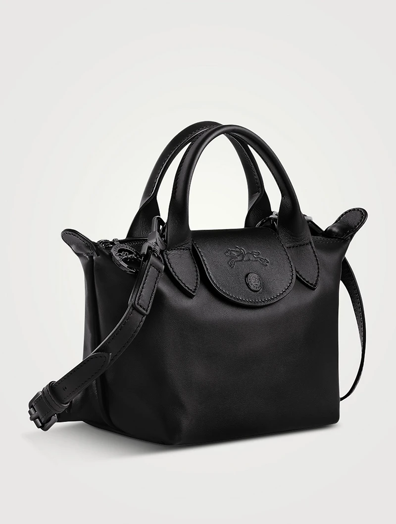 XS Le Pliage Xtra Leather Top Handle Bag