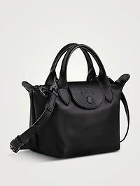 XS Le Pliage Xtra Leather Top Handle Bag