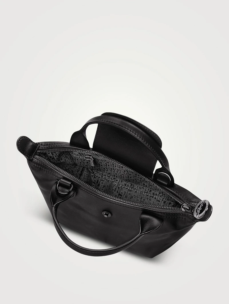 XS Le Pliage Xtra Leather Top Handle Bag