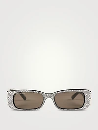 Dynasty Rectangular Sunglasses With Crystals