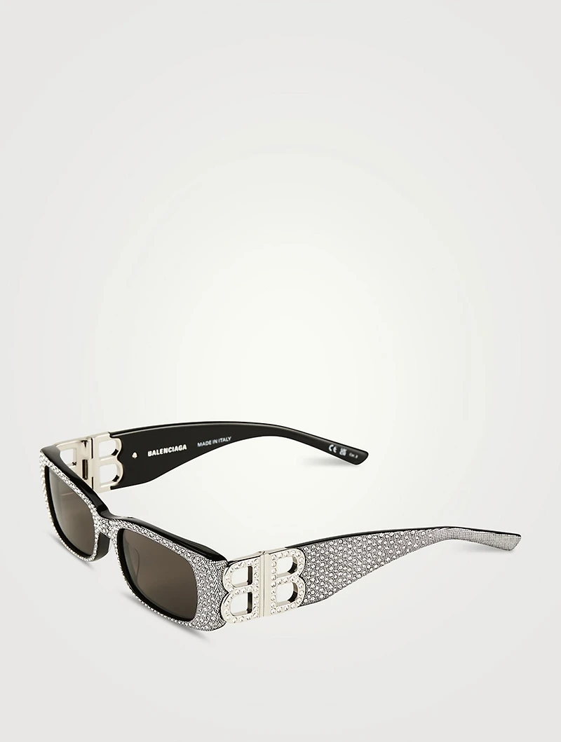 Dynasty Rectangular Sunglasses With Crystals