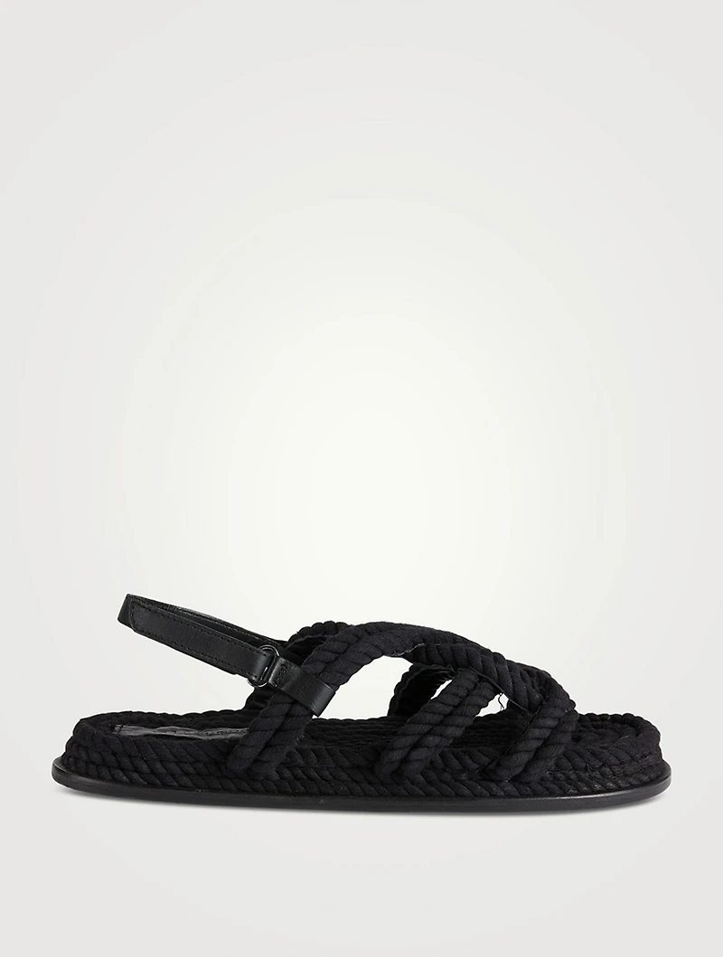 Sansa Braided Cotton Slingback Sandals