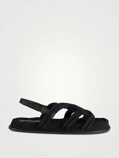 Sansa Braided Cotton Slingback Sandals