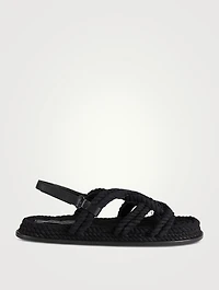 Sansa Braided Cotton Slingback Sandals