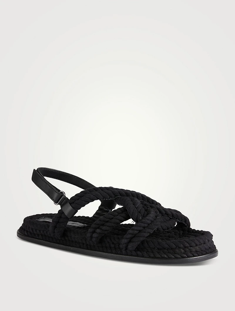 Sansa Braided Cotton Slingback Sandals
