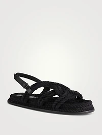Sansa Braided Cotton Slingback Sandals