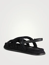 Sansa Braided Cotton Slingback Sandals
