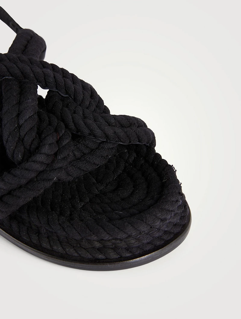 Sansa Braided Cotton Slingback Sandals