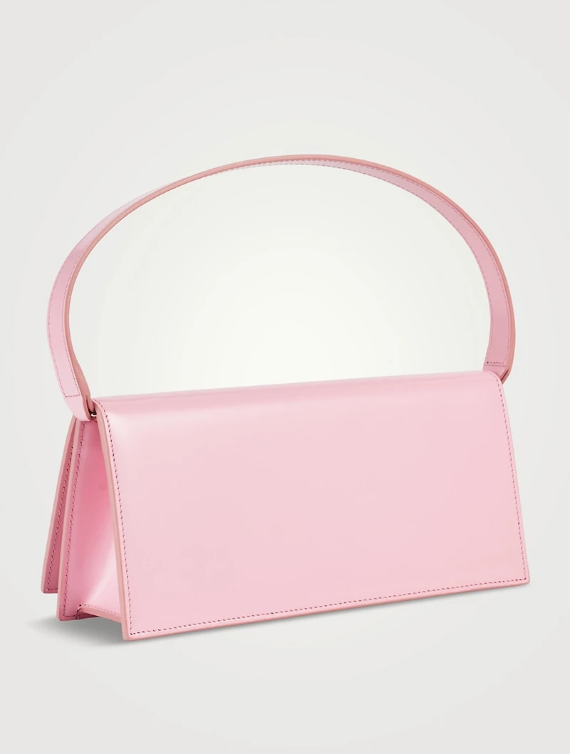 Crystal Bow Leather Baguette