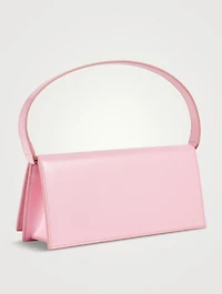 Crystal Bow Leather Baguette