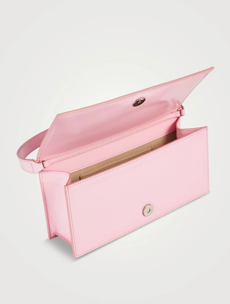 Crystal Bow Leather Baguette