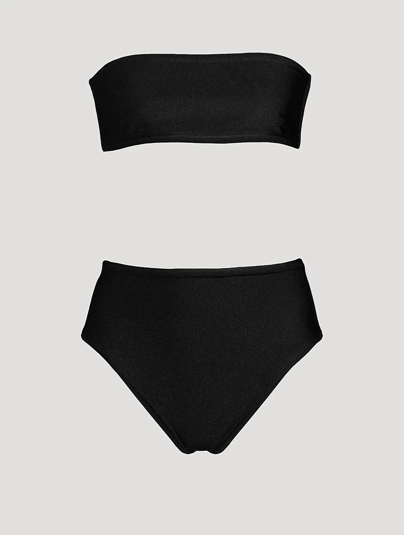 Timeless High-Leg Bandeau Bikini Set