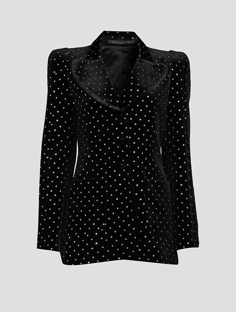 The School Embellished Velvet Blazer