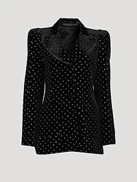 The School Embellished Velvet Blazer