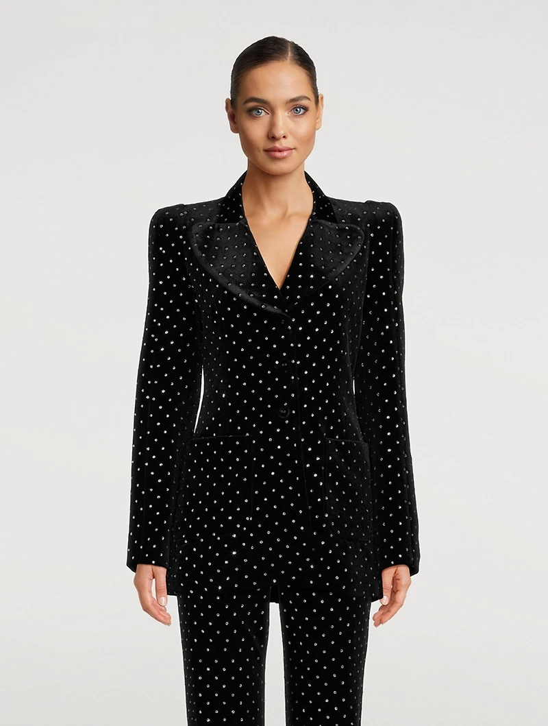 The School Embellished Velvet Blazer