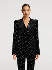 The School Embellished Velvet Blazer