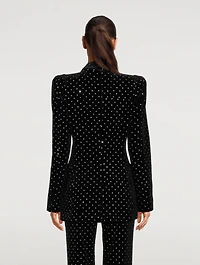 The School Embellished Velvet Blazer