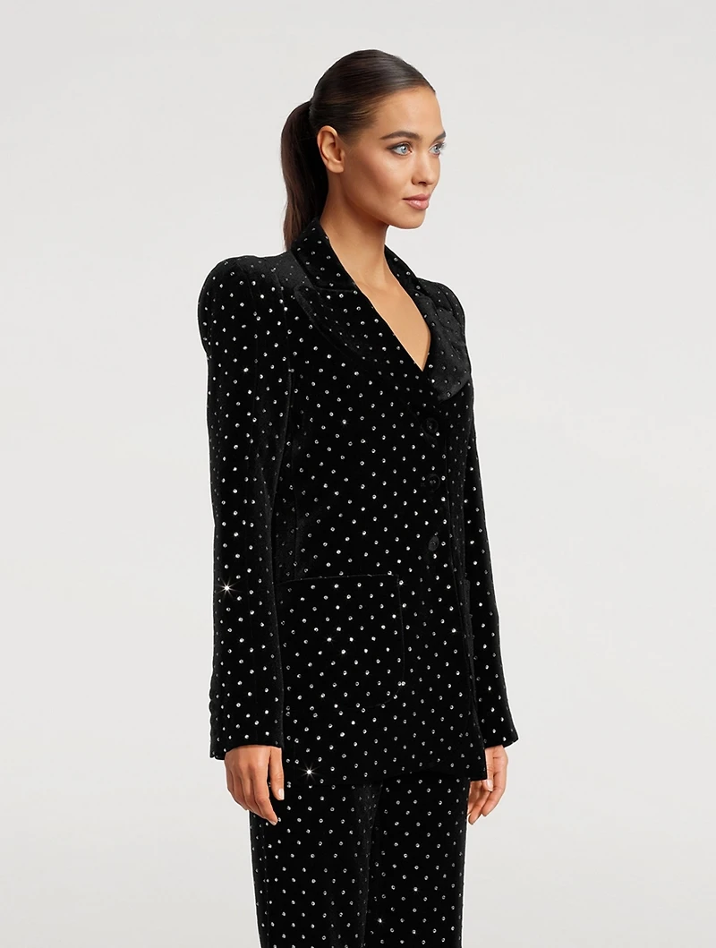 The School Embellished Velvet Blazer