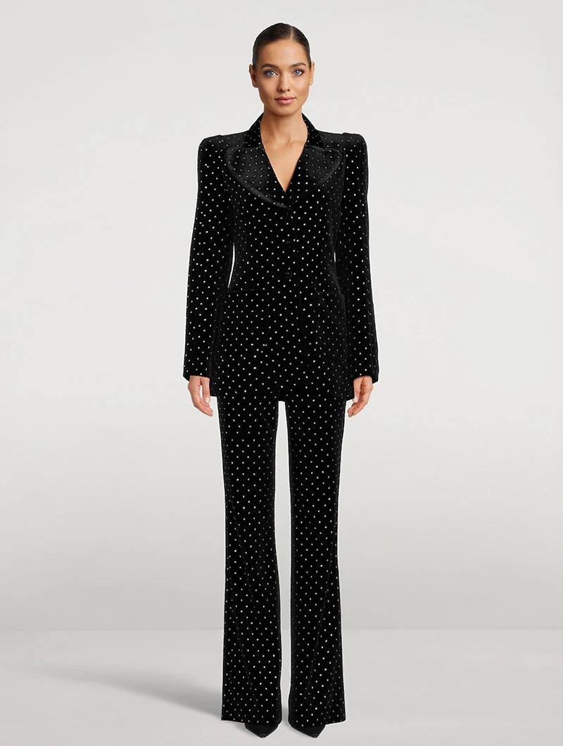 The School Embellished Velvet Blazer