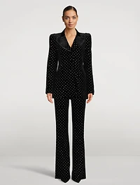 The School Embellished Velvet Blazer