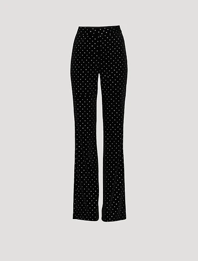 The School Embellished Velvet Trousers