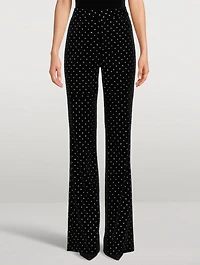 The School Embellished Velvet Trousers