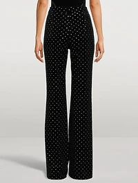 The School Embellished Velvet Trousers