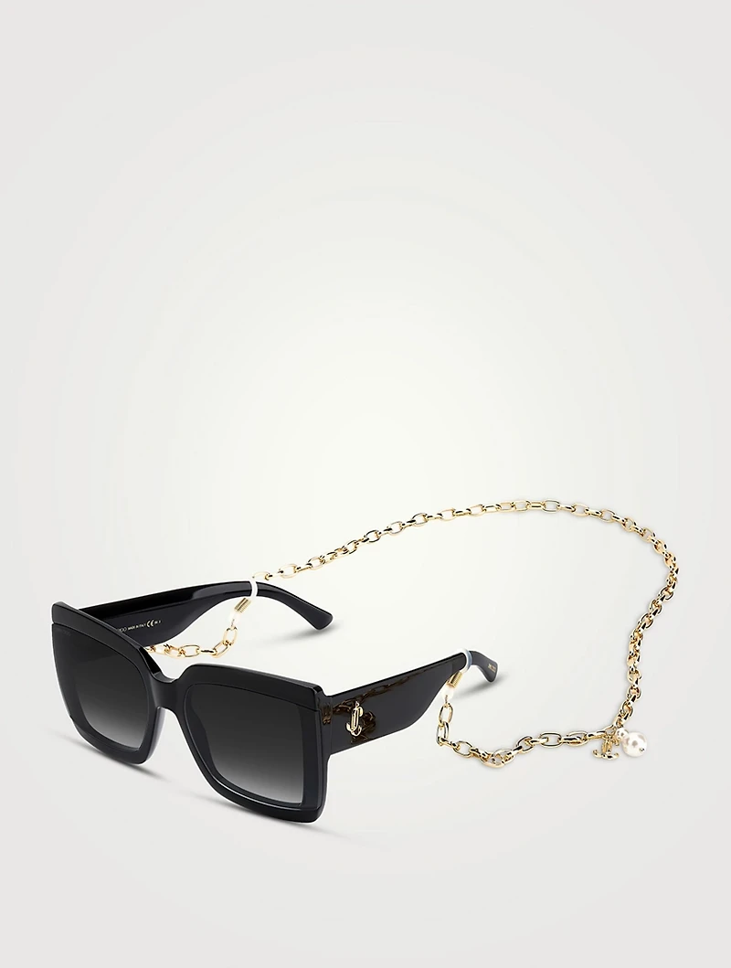Renee Square Sunglasses With Chain