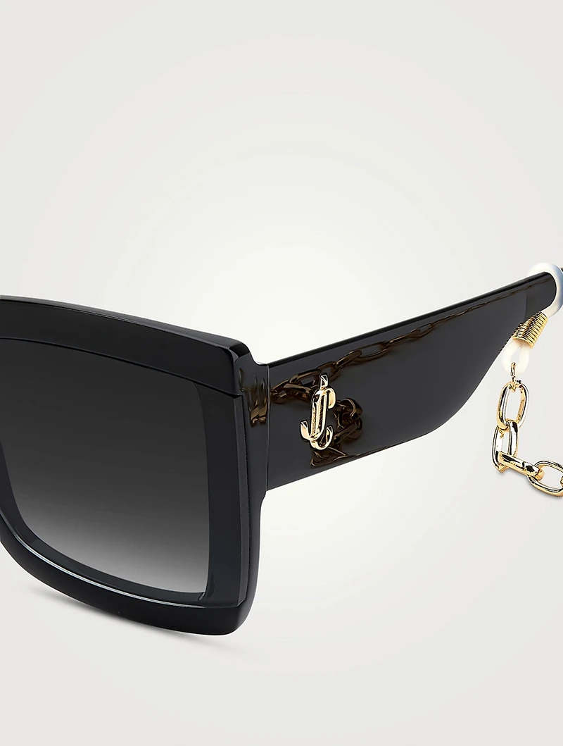 Renee Square Sunglasses With Chain