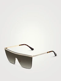 Leah Glitter Shield Sunglasses