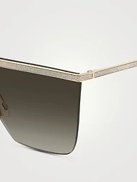 Leah Glitter Shield Sunglasses
