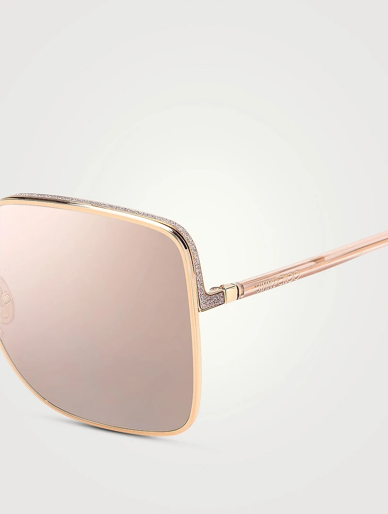 Aliana Glitter Square Sunglasses