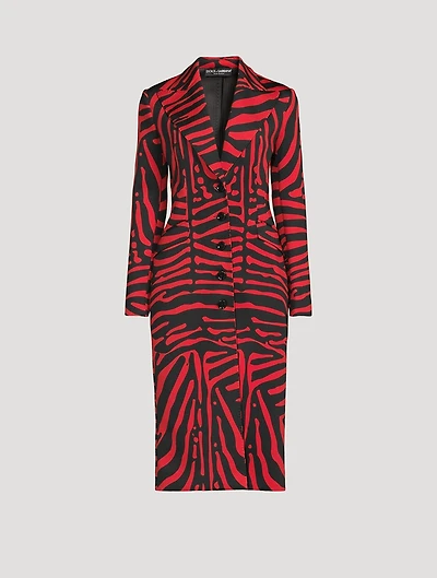 Midi Coat Zebra Print