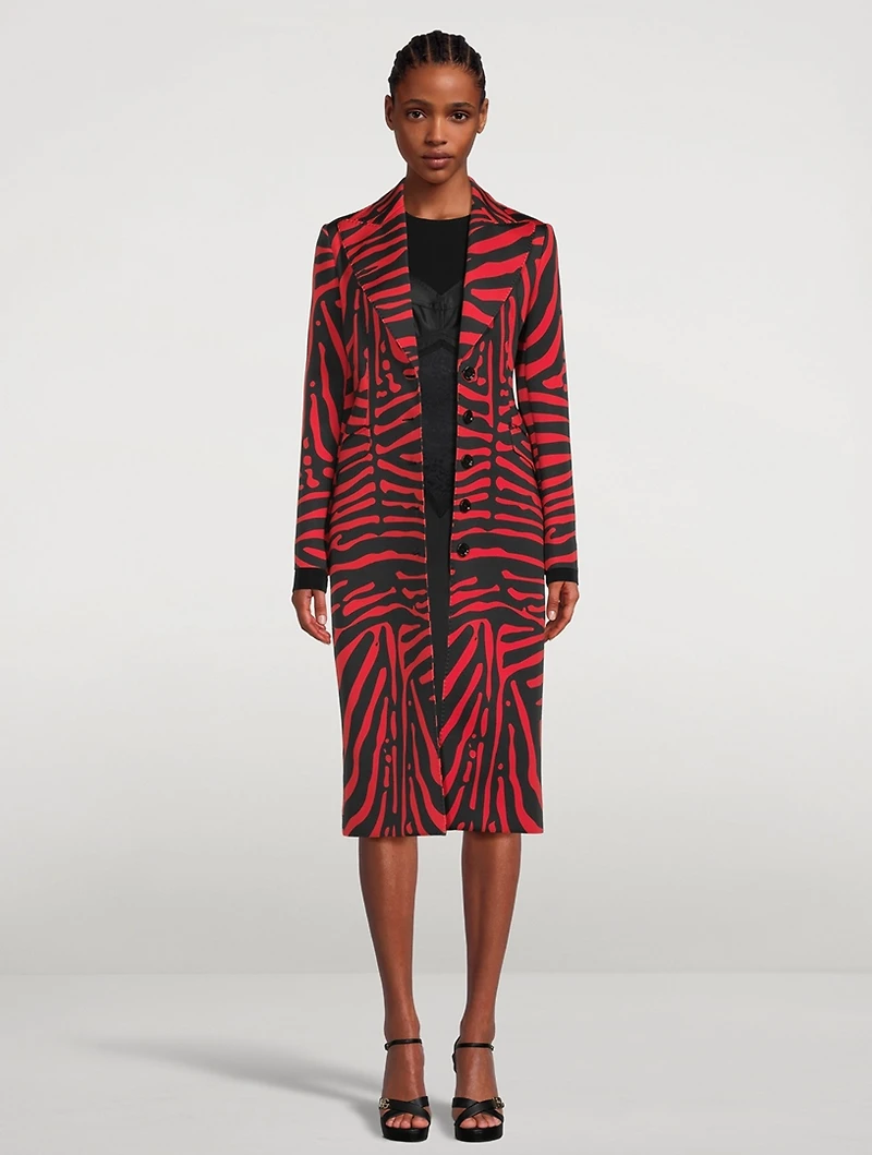 Midi Coat Zebra Print