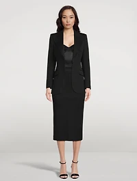 Wool-Blend Blazer With Leopard-Print Lining
