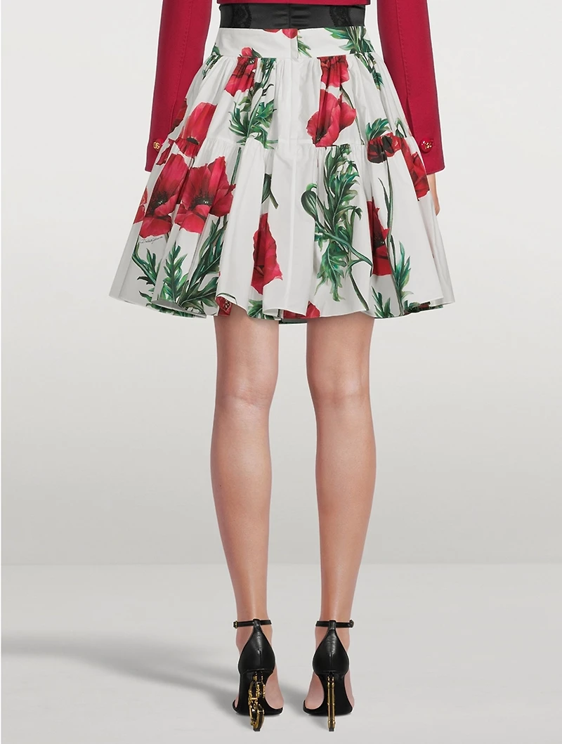 Poplin Mini Skirt Poppy Print
