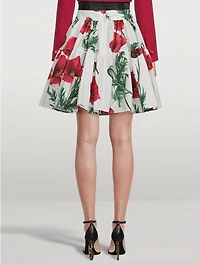 Poplin Mini Skirt Poppy Print