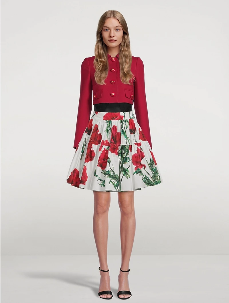 Poplin Mini Skirt Poppy Print