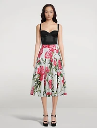 Poplin Midi Skirt Carnation Print