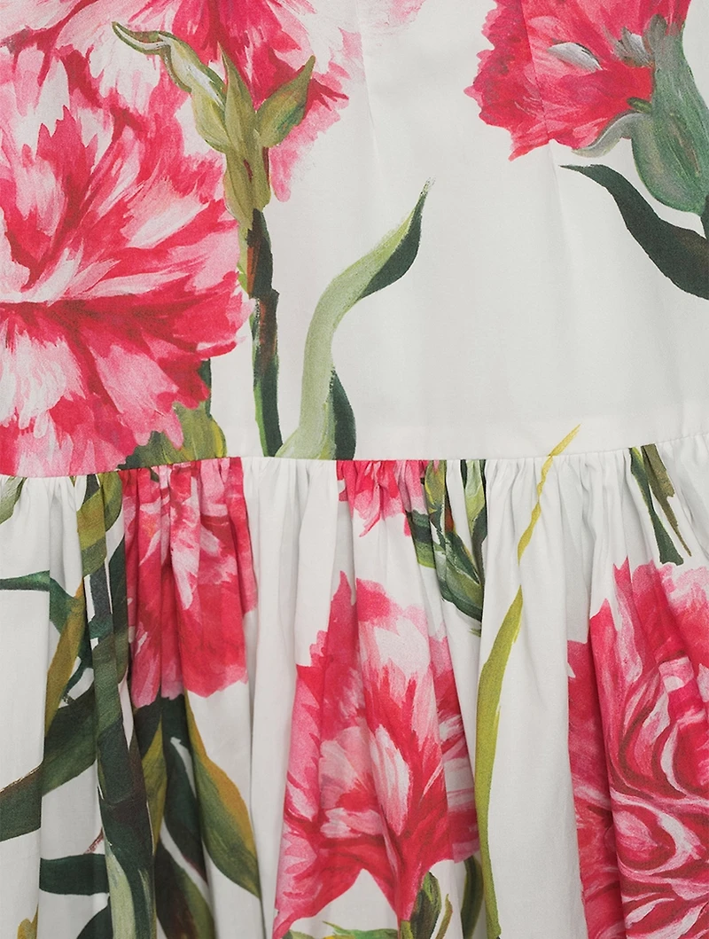 Poplin Midi Skirt Carnation Print