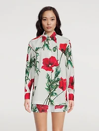 Cotton Poplin Shirt Poppy Print