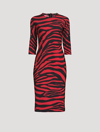Jersey Midi Dress Zebra Print