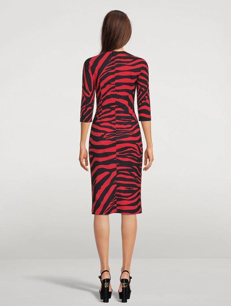 Jersey Midi Dress Zebra Print