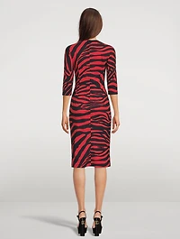 Jersey Midi Dress Zebra Print